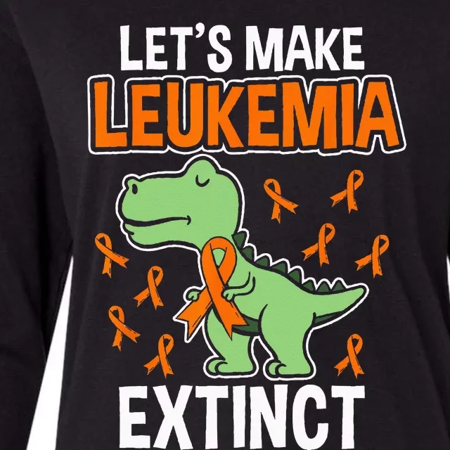 Leukemia Dinosaur Orange Ribbon Hematologist Reptile Fossil Womens Cotton Relaxed Long Sleeve T-Shirt