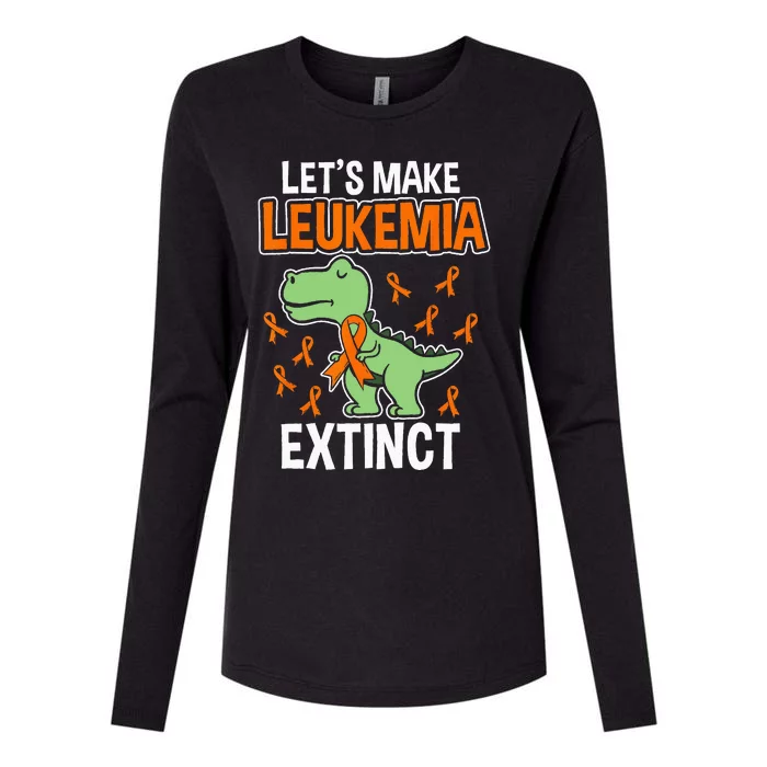 Leukemia Dinosaur Orange Ribbon Hematologist Reptile Fossil Womens Cotton Relaxed Long Sleeve T-Shirt