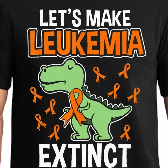 Leukemia Dinosaur Orange Ribbon Hematologist Reptile Fossil Pajama Set