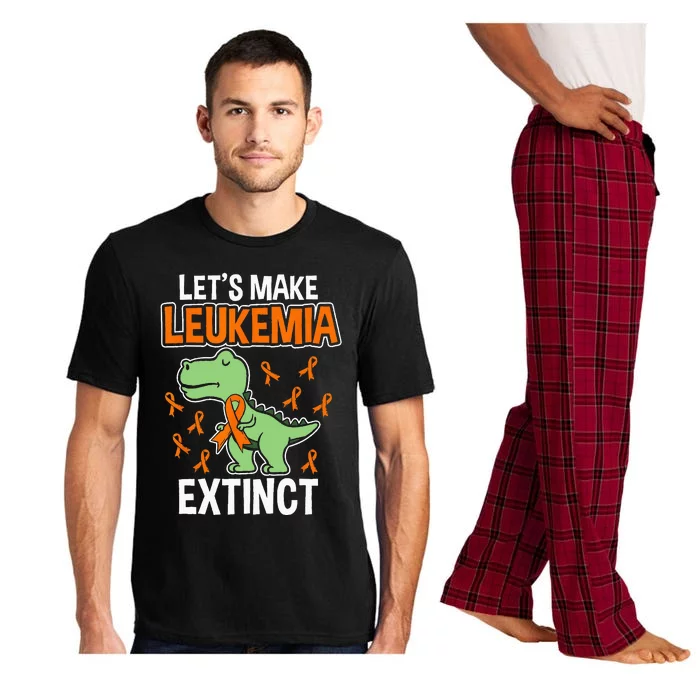 Leukemia Dinosaur Orange Ribbon Hematologist Reptile Fossil Pajama Set