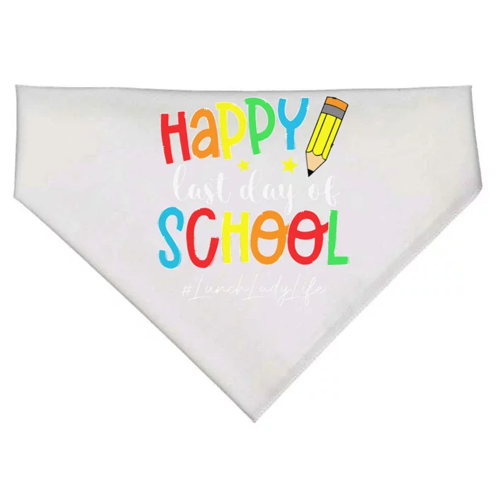 Last Day Of School Lunch Lady Life End Of Year Summer Vibes USA-Made Doggie Bandana