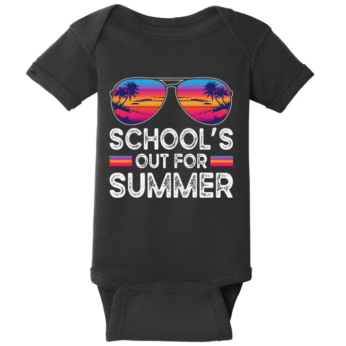 Last Day Of School Retro Schools Out For Summer Teacher Baby Bodysuit