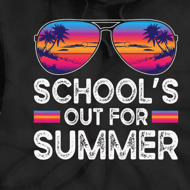 Last Day Of School Retro Schools Out For Summer Teacher Tie Dye Hoodie