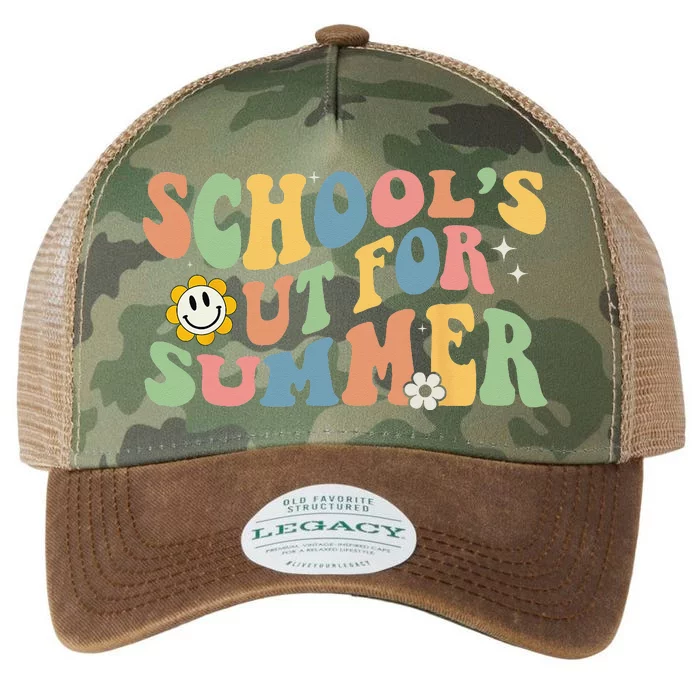 Last Day Of School Schools Out For Summer Teacher Legacy Tie Dye Trucker Hat