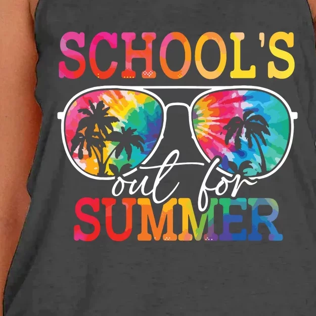 Last Day Of School Schools Out For Summer Teacher Students Women's Knotted Racerback Tank