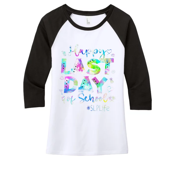 Last Day Of School SLP Life Summer Vacation Beach Women's Tri-Blend 3/4-Sleeve Raglan Shirt