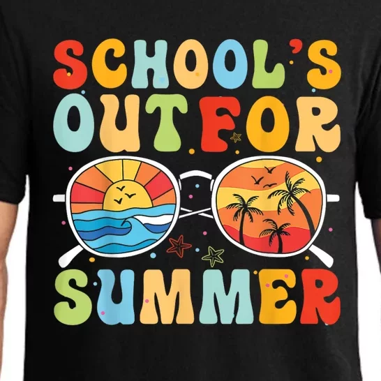 Last Day Of School Retro Schools Out For Summer Teacher Pajama Set