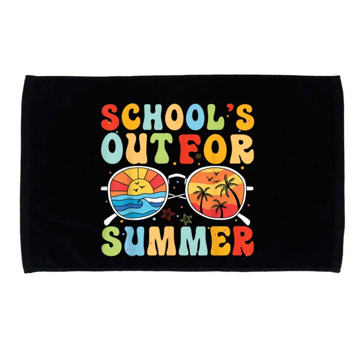 Last Day Of School Retro Schools Out For Summer Teacher Microfiber Hand Towel