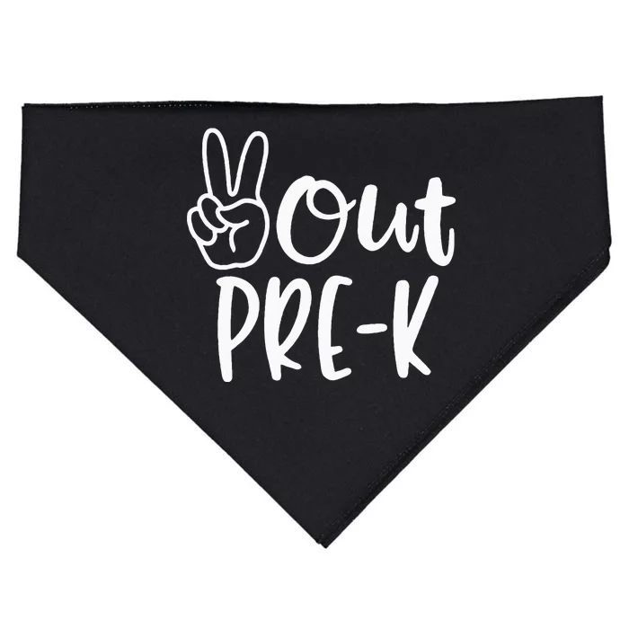 Last Day Of School Peace Out PreSchool Pre K Teacher Kids USA-Made Doggie Bandana