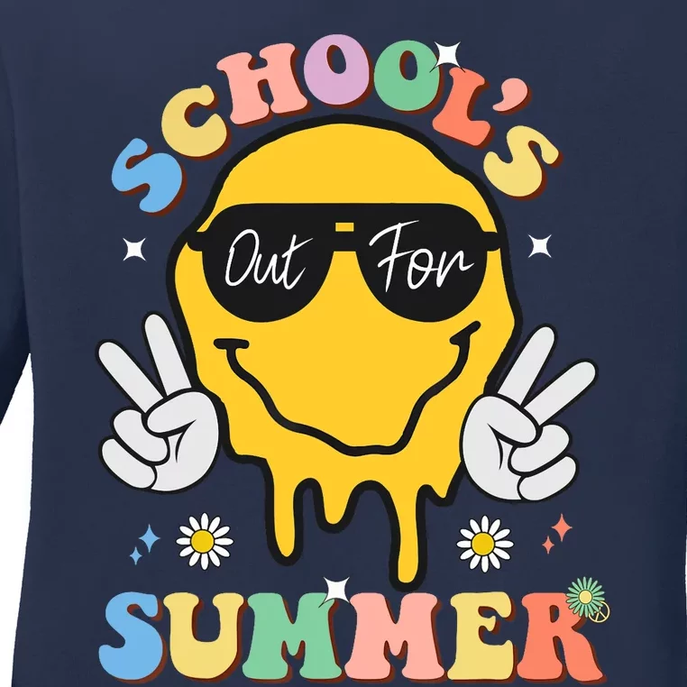 Last Day Of School Schools Out For Summer Teacher Ladies Long Sleeve Shirt