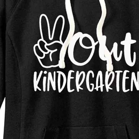 Last Day Of School Peace Out Kindergarten Teacher Kids Women Women's Fleece Hoodie