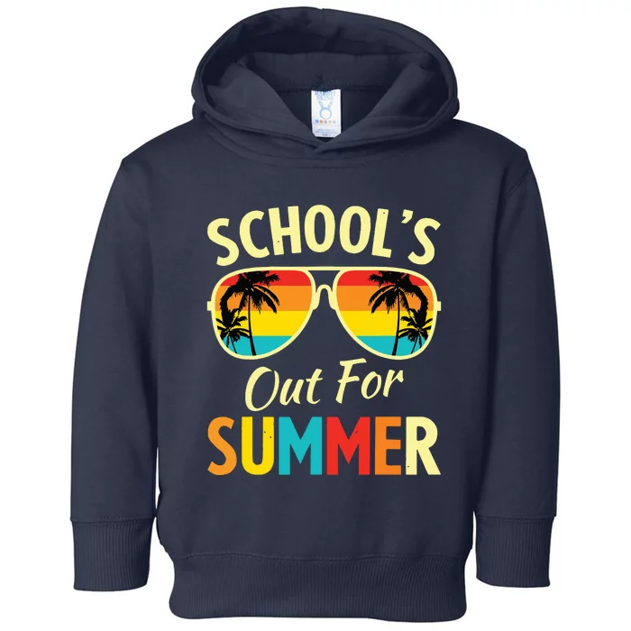 Last Day Of School Retro Schools Out For Summer Teacher Toddler Hoodie