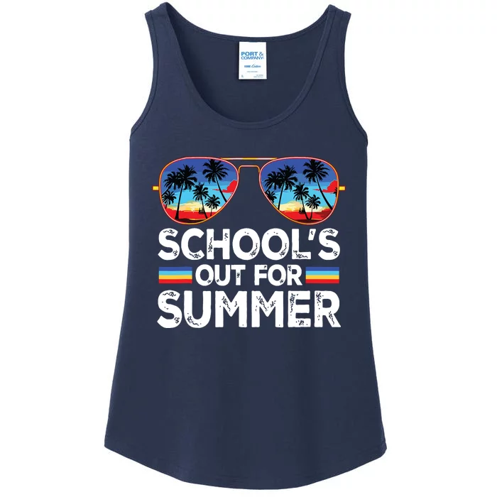 Last Day Of School Schools Out For Summer Teacher Boy Ladies Essential Tank