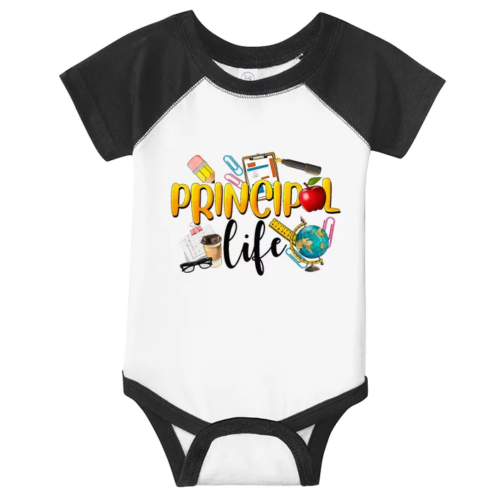 Last Day Of School Principal Life End Of Year Summer Vibes Infant Baby Jersey Bodysuit