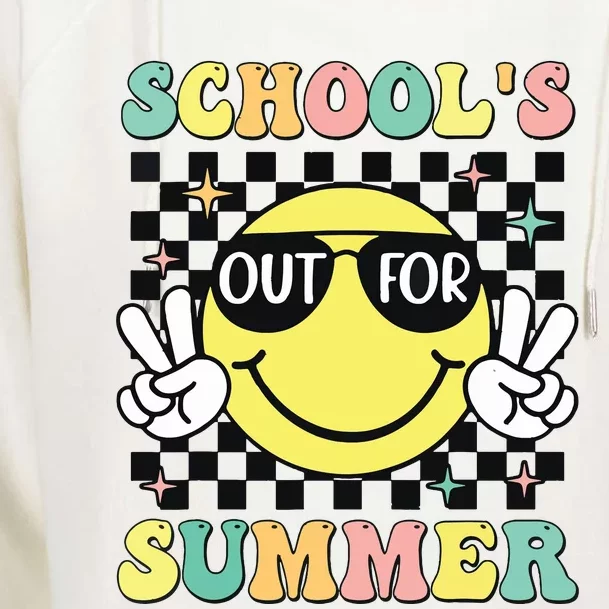 Last Day Of School Retro Schoolsout For Summer Teacher Womens Funnel Neck Pullover Hood