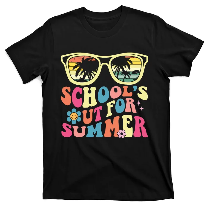 Last Day Of School Retro Teacher Schools Out For Summer T-Shirt