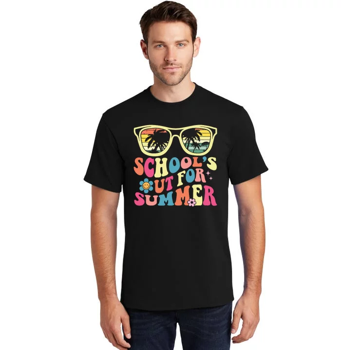 Last Day Of School Retro Teacher Schools Out For Summer Tall T-Shirt