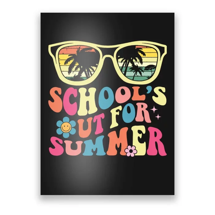 Last Day Of School Retro Teacher Schools Out For Summer Poster