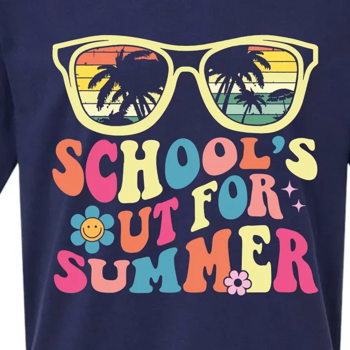 Last Day Of School Retro Teacher Schools Out For Summer Sueded Cloud Jersey T-Shirt