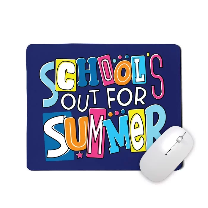 Last Day Of School Teacher Boy Girl Schools Out For Summer Mousepad