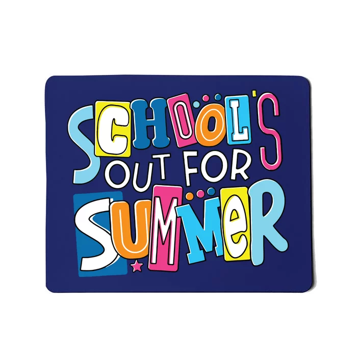 Last Day Of School Teacher Boy Girl Schools Out For Summer Mousepad