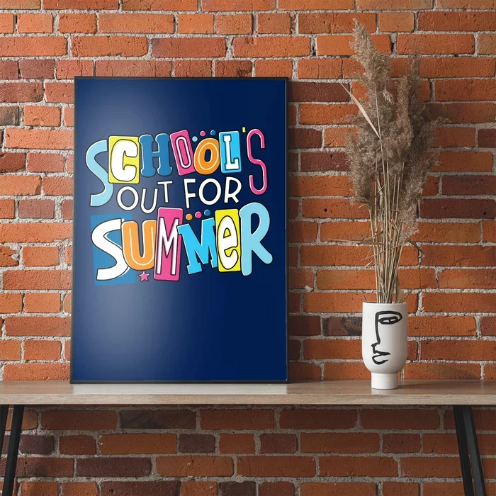 Last Day Of School Teacher Boy Girl Schools Out For Summer Poster