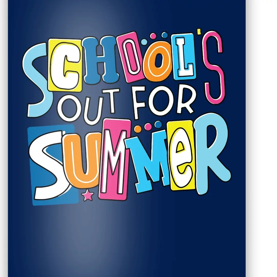 Last Day Of School Teacher Boy Girl Schools Out For Summer Poster