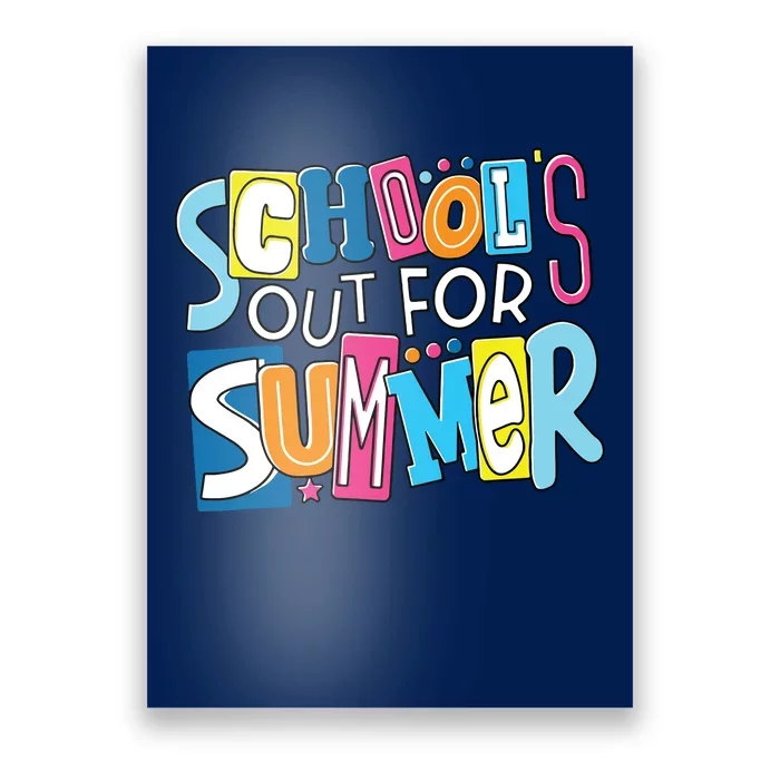 Last Day Of School Teacher Boy Girl Schools Out For Summer Poster