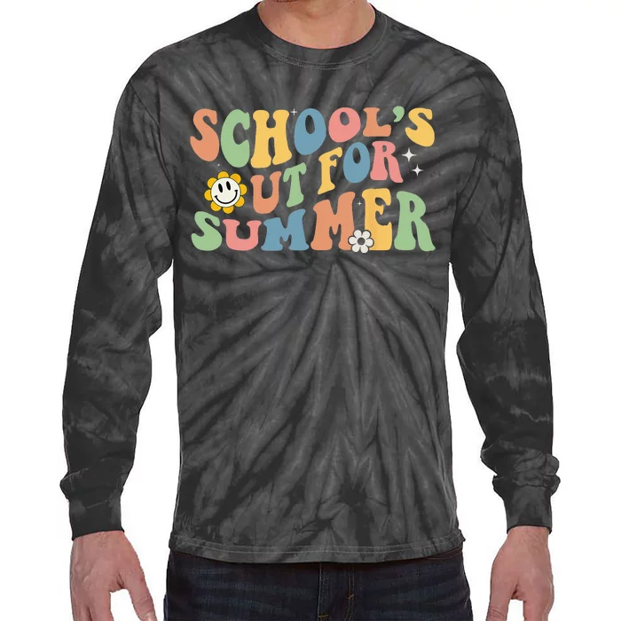 Last Day Of School Schools Out For Summer Teacher Tie-Dye Long Sleeve Shirt