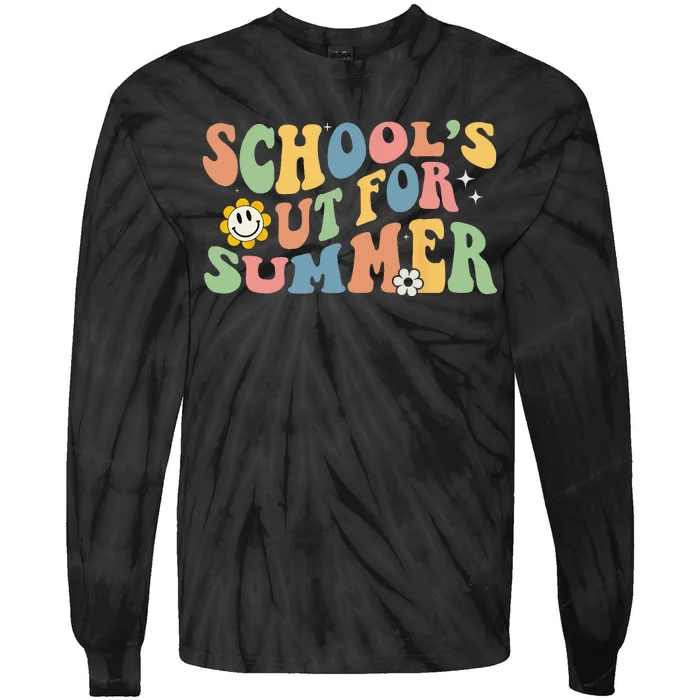 Last Day Of School Schools Out For Summer Teacher Tie-Dye Long Sleeve Shirt