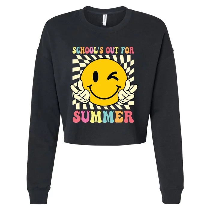 Last Day Of School Schools Out For Summer Teacher Cropped Pullover Crew