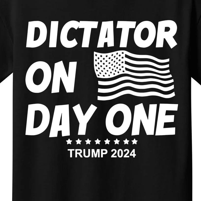 Limited Dictator On Day One Trump 2024 Kids T-Shirt