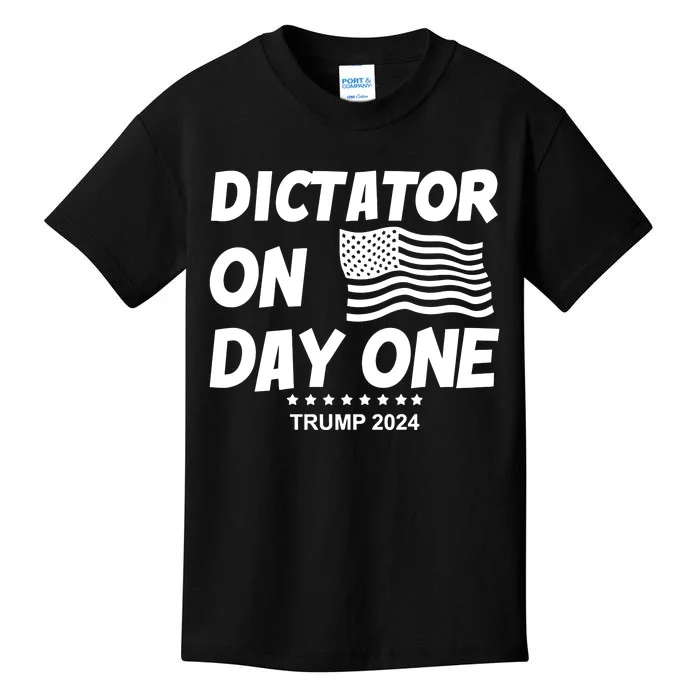 Limited Dictator On Day One Trump 2024 Kids T-Shirt