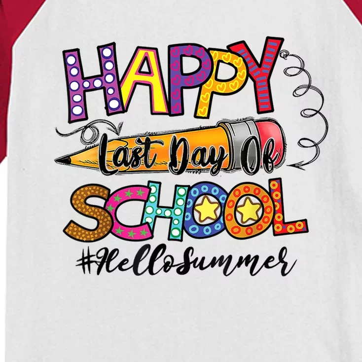 Last Day of School for Teachers Student Kindergarten Summer Kids Colorblock Raglan Jersey