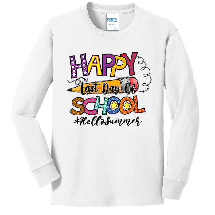 Last Day of School for Teachers Student Kindergarten Summer Kids Long Sleeve Shirt