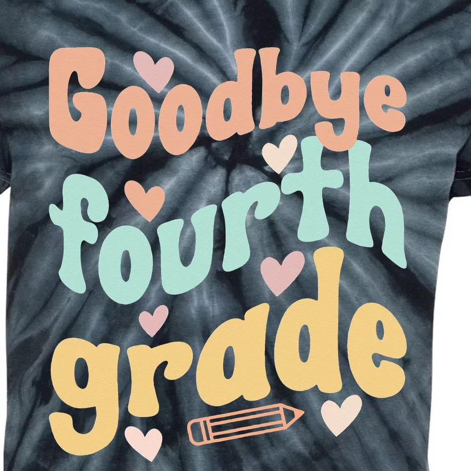 Last Day Of 4th Grade Groovy 4th Grade Last Day Of School Kids Tie-Dye T-Shirt