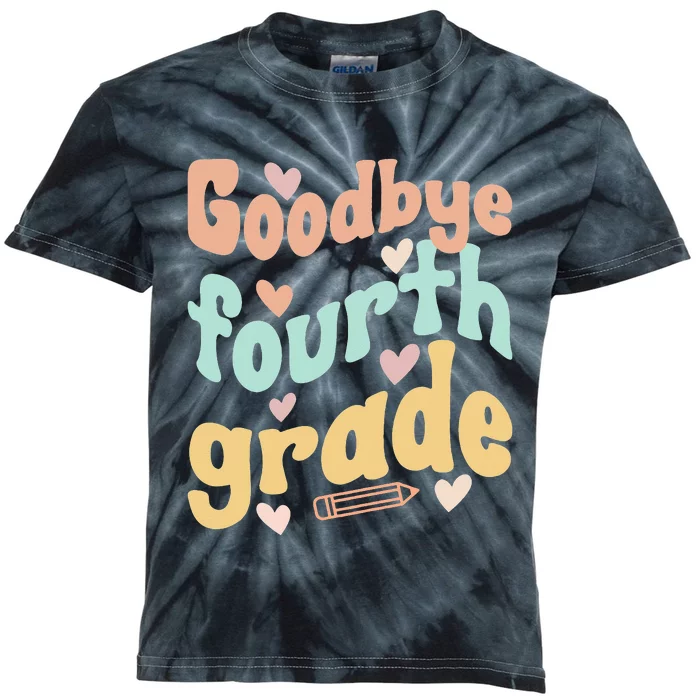 Last Day Of 4th Grade Groovy 4th Grade Last Day Of School Kids Tie-Dye T-Shirt