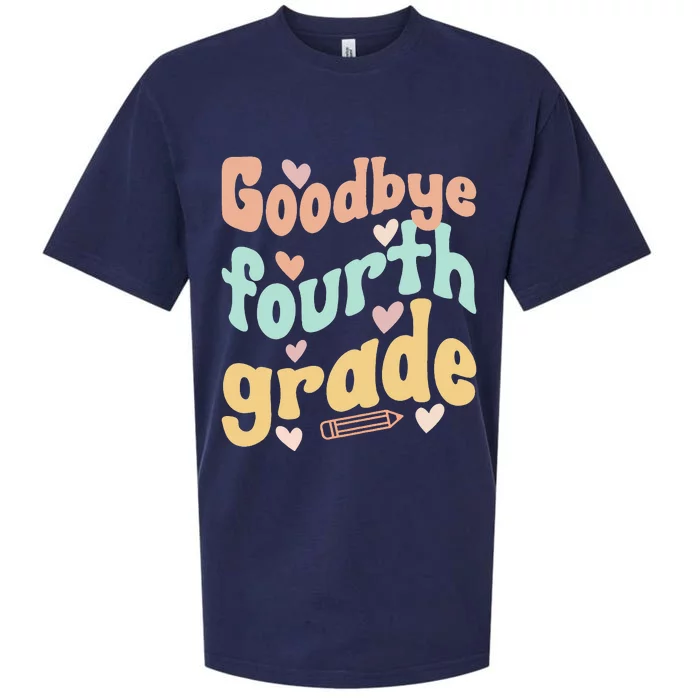 Last Day Of 4th Grade Groovy 4th Grade Last Day Of School Sueded Cloud Jersey T-Shirt