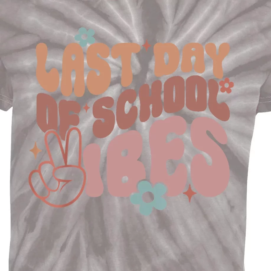 Last Day Of School Vibes, Happy End Of School Hello Summer Kids Tie-Dye T-Shirt