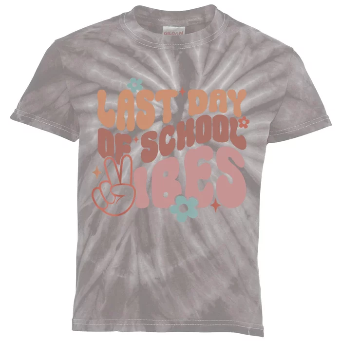 Last Day Of School Vibes, Happy End Of School Hello Summer Kids Tie-Dye T-Shirt