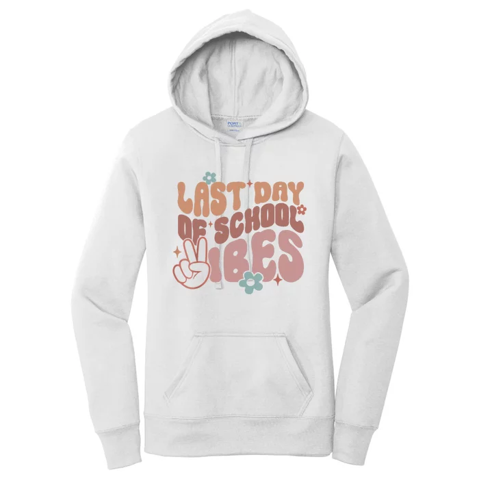 Last Day Of School Vibes, Happy End Of School Hello Summer Women's Pullover Hoodie