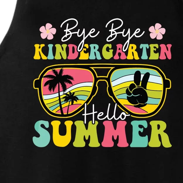 Last Day Of School Bye Kindergarten Hello Summer Sunglasses Ladies Tri-Blend Wicking Tank