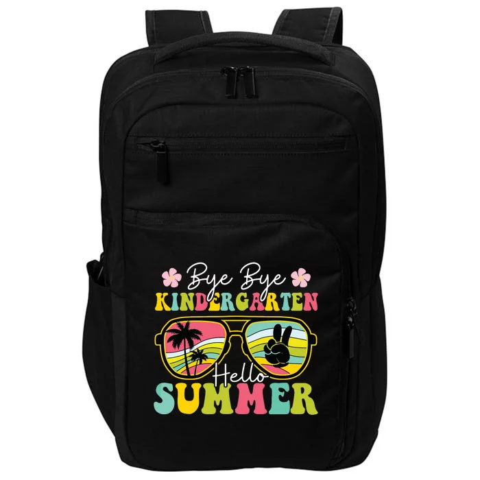 Last Day Of School Bye Kindergarten Hello Summer Sunglasses Impact Tech Backpack