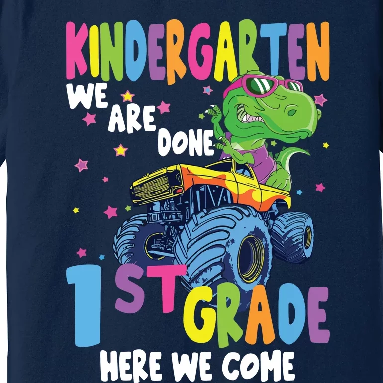 Last Day Of School Kindergarten Truck Dinosaur Graduate Gift Premium T-Shirt