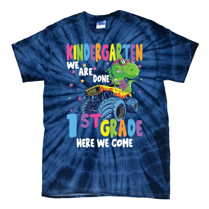 Last Day Of School Kindergarten Truck Dinosaur Graduate Gift Tie-Dye T-Shirt