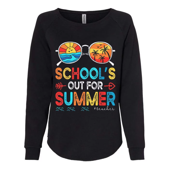 Last Day Of School Retro Schools Out For Summer Teacher Womens California Wash Sweatshirt