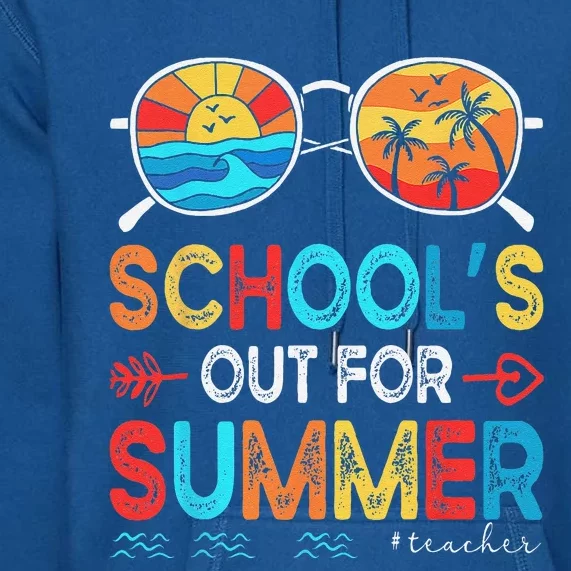 Last Day Of School Retro Schools Out For Summer Teacher Premium Hoodie