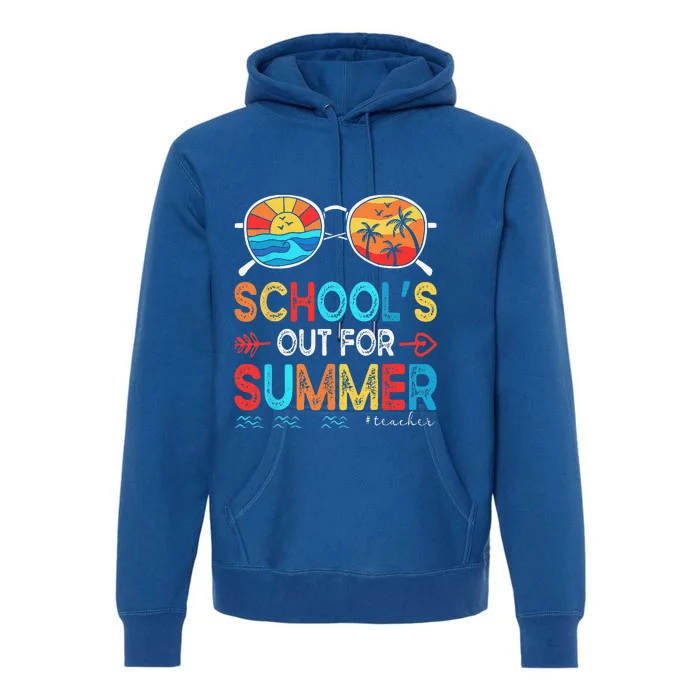 Last Day Of School Retro Schools Out For Summer Teacher Premium Hoodie