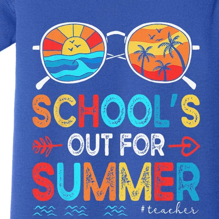 Last Day Of School Retro Schools Out For Summer Teacher Baby Bodysuit