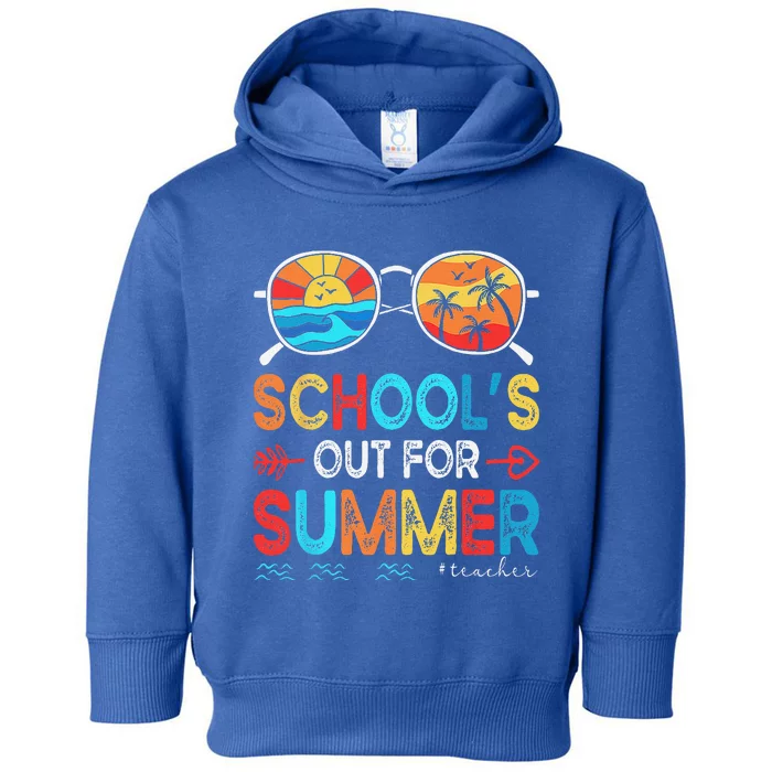 Last Day Of School Retro Schools Out For Summer Teacher Toddler Hoodie